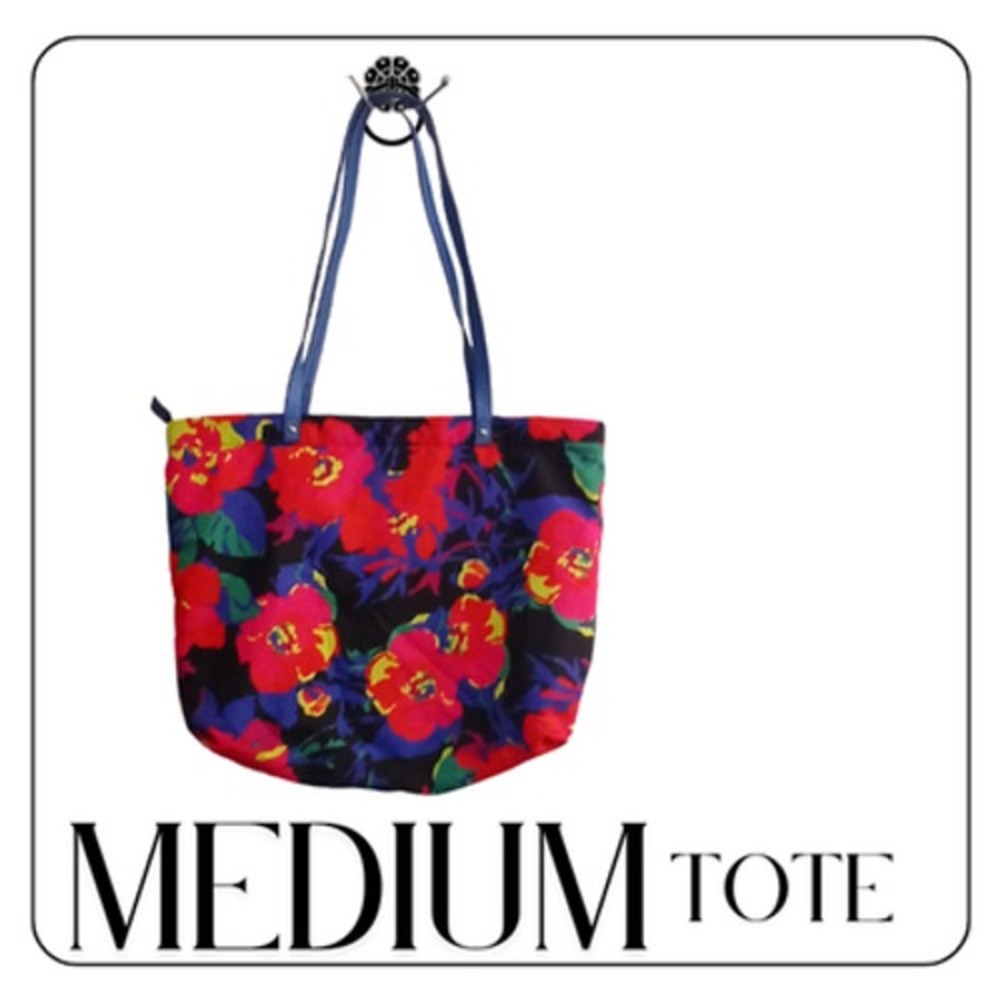 Rosetti Tote Bag Womens Medium Multicolor Floral Zip Top Shoulder Purse